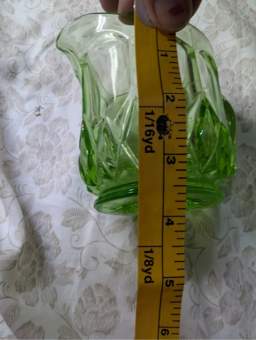 Vintage Green Depression Glass Creamer and Sugar Bowl Set